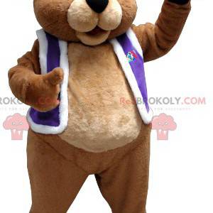 Mascota oso pardo vestida como un rey - Redbrokoly.com