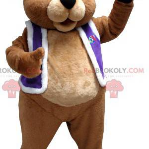 Mascotte dell'orso bruno vestito da re - Redbrokoly.com