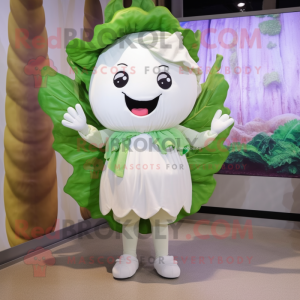 White Cabbage Leaf maskot...