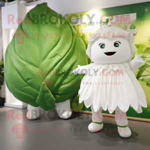 White Cabbage Leaf maskot...
