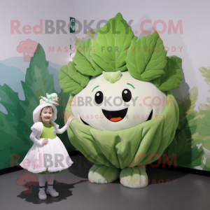 White Cabbage Leaf maskot...
