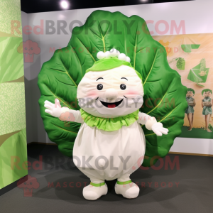 White Cabbage Leaf maskot...
