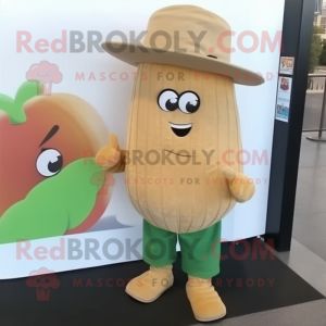 Tan Melon maskot kostume...