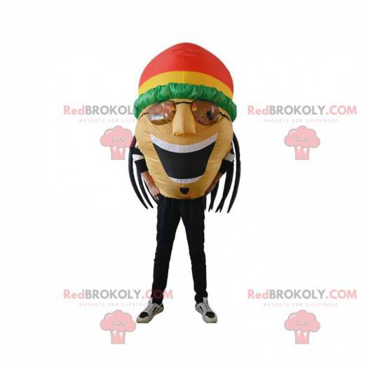 Mascot inflatable rastaman, Jamaicans with dreads -