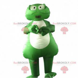 Nadmuchiwana zielona żaba maskotka, kostium żaby -