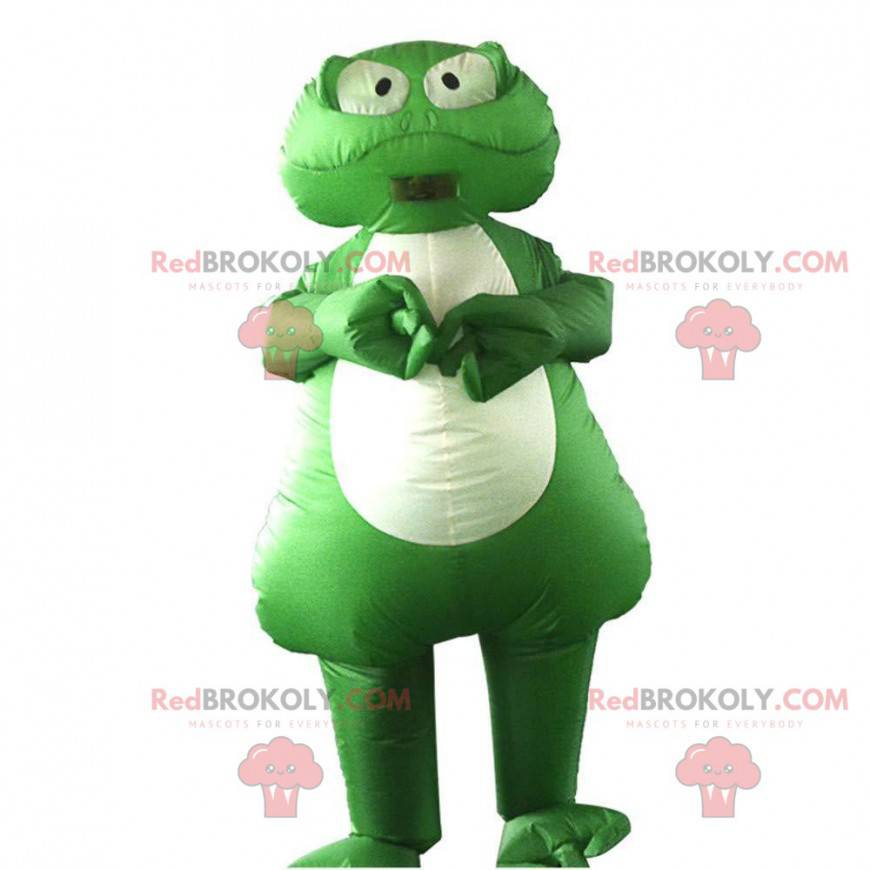 Mascota inflable de la rana verde, disfraz de rana -