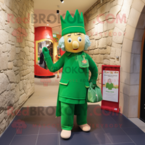 nan Irish Castle mascot costume character dressed with a Jumpsuit and Handbags