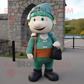 nan Irish Castle mascot costume character dressed with a Jumpsuit and Handbags