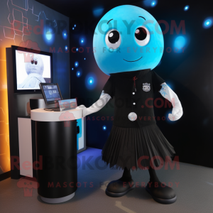 Black Jellyfish mascot costume character dressed with a Waistcoat and Watches