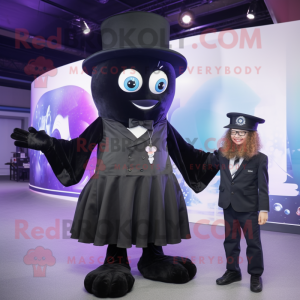 Black Jellyfish mascot costume character dressed with a Waistcoat and Watches