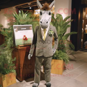 Olive Donkey maskot kostym...