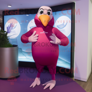 Magenta Gull maskot kostume...