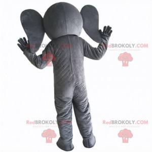 Gigante e divertente mascotte elefante grigio, costume per