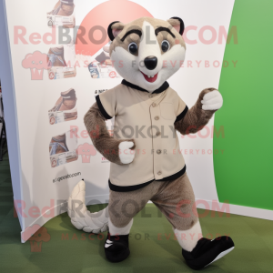 Beige Badger maskot kostume...