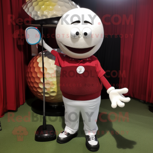 Maroon Golf Ball maskot...