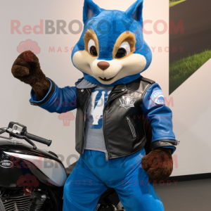 Blue Squirrel maskot kostym...