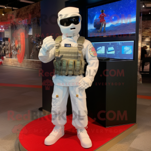 White American Soldier mascot costume character dressed with a Jumpsuit and Bracelet watches