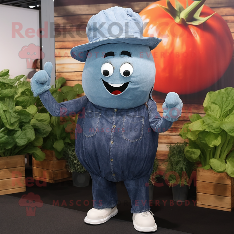 Gray Beet mascot costume character dressed with a Denim Shirt and Hats Gray Beet mascot costume character dressed with a Denim Shirt and Hats