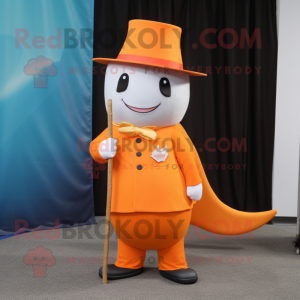 Orange Narwhal maskot...