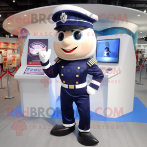 Navy Candy Box mascot costume character dressed with a Jeggings and Bracelet watches
