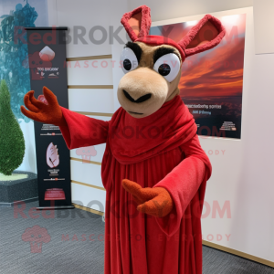 Rød Gazelle maskot kostume...