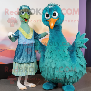 Teal Emu mascotte kostuum...