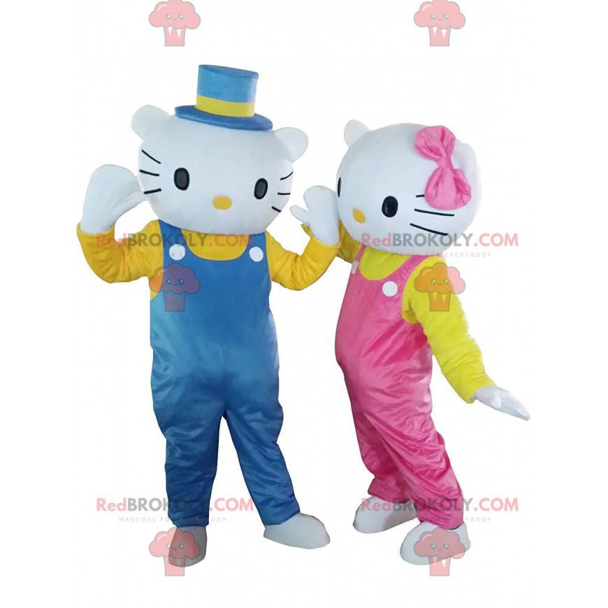 Två maskotar av Hello Kitty och Dear Daniel, kända katter -
