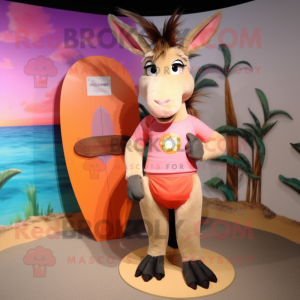 Peach Donkey maskot kostume...