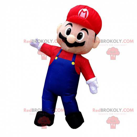 Mascot opblaasbare Mario, beroemde loodgieter videogame -