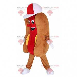 Mascotte gigante di hot dog, costume da street food, panino -