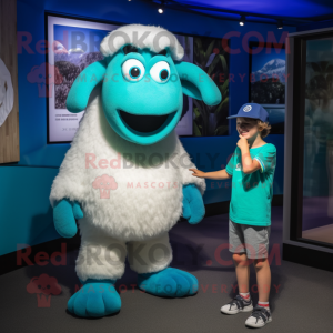 Cyan Suffolk Sheep costume...