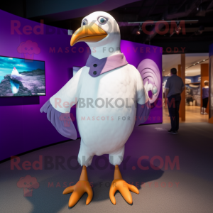 Purple Albatross mascot costume character dressed with a Trousers and Watches