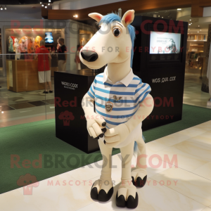 nan Quagga mascot costume character dressed with a Polo Shirt and Cufflinks