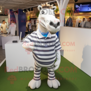 nan Quagga mascot costume character dressed with a Polo Shirt and Cufflinks