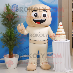 Beige bruidstaart mascotte...