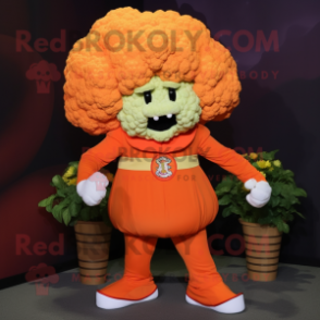 Orange Cauliflower mascot costume character dressed with a Capri Pants and Caps