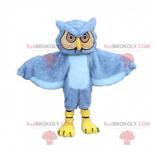 Gray and yellow owl mascot, giant owl costume - Redbrokoly.com