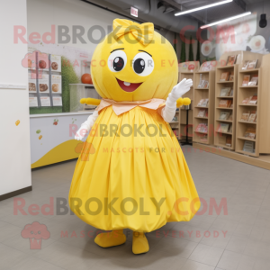 Gul Abrikos maskot kostume...