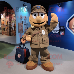 Brown Navy Soldier mascotte...