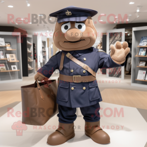 Brun Navy Soldier maskot...