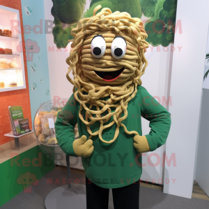 nan Pesto Pasta mascot costume character dressed with a Chinos and Necklaces