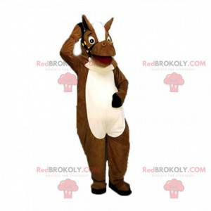 Brown and white horse mascot, horse costume - Redbrokoly.com