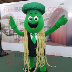 Grøn Spaghetti maskot...