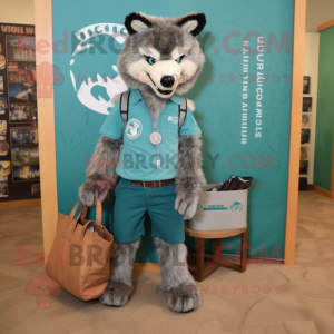 Teal Say Wolf maskot...