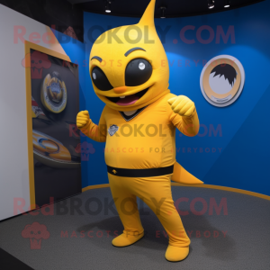 Gul tonfisk maskot kostym...