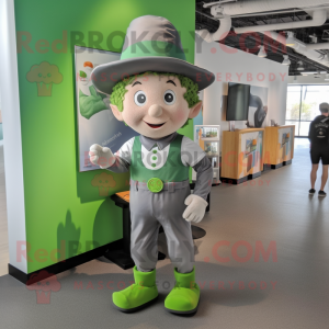 Grå Leprechaun maskot...