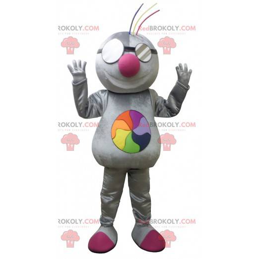 Metallic gray mascot for a techno atmosphere - Redbrokoly.com