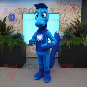 Blue Sea Horse mascotte...