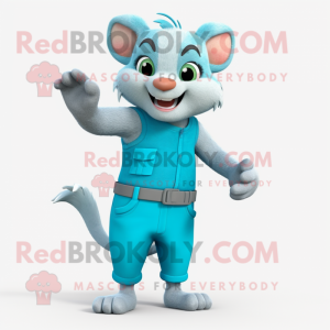 Cyan Dormouse maskot...