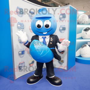 Blue Rugby Ball mascotte...